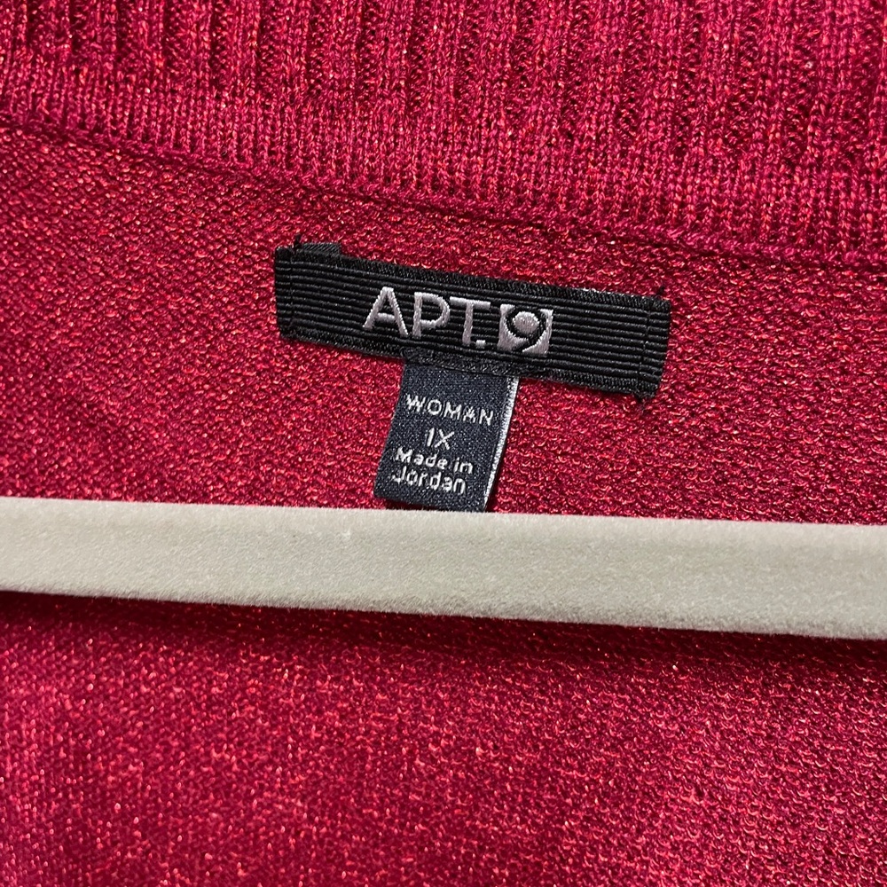 Apt. 9 Crimson Metallic Cowl Neck 1x Sweater - Picture 2 of 5